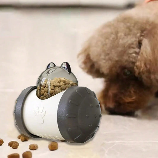 Snack Dispensing Dog Toys, Rocking Bear Food Dispenser Tumbler, Tumbler Dog And Cat Food Dispenser Feeder Ball Toys,Non-electric
