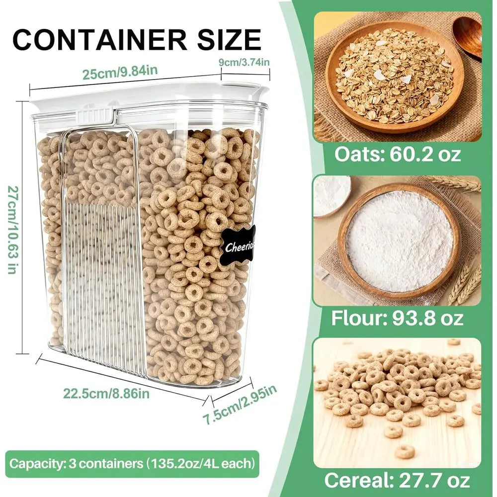 Airtight Pet Food Containers – 3 Pack 4L Clear PET, BPA-Free – Ideal for Dog & Cat Kibble, Treats & Dry Goods Storage