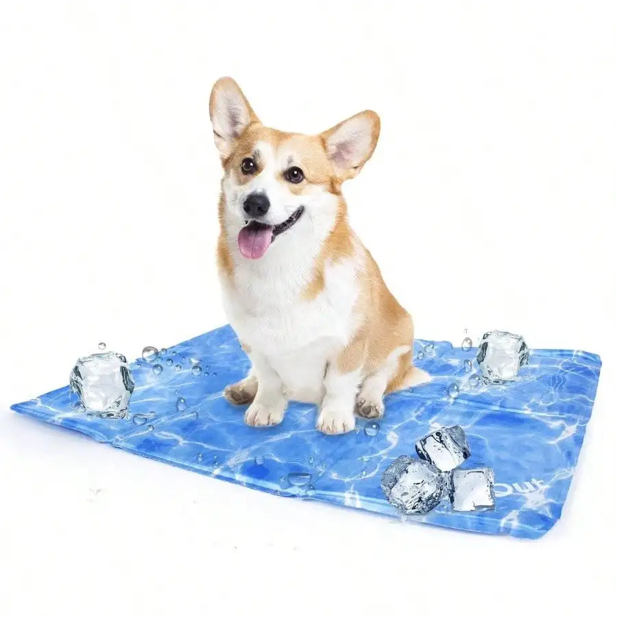 Cool Gel Dog Cooling Pad Pressure - Activated for Small Dogs 19 Inch Blue Comfort Relief Heat Dissipation