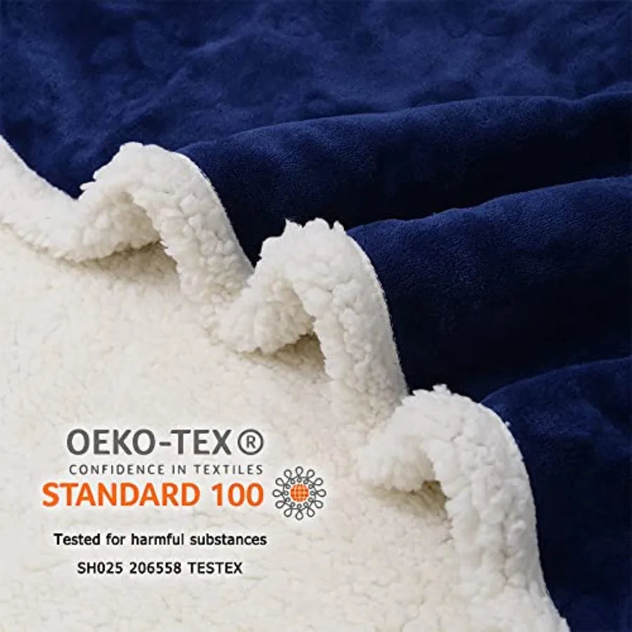 Waterproof Washable Sherpa Fleece Blanket for Small Dogs and Cats Soft Plush Reversible Throw Protector for Bed Couch Car Sofa