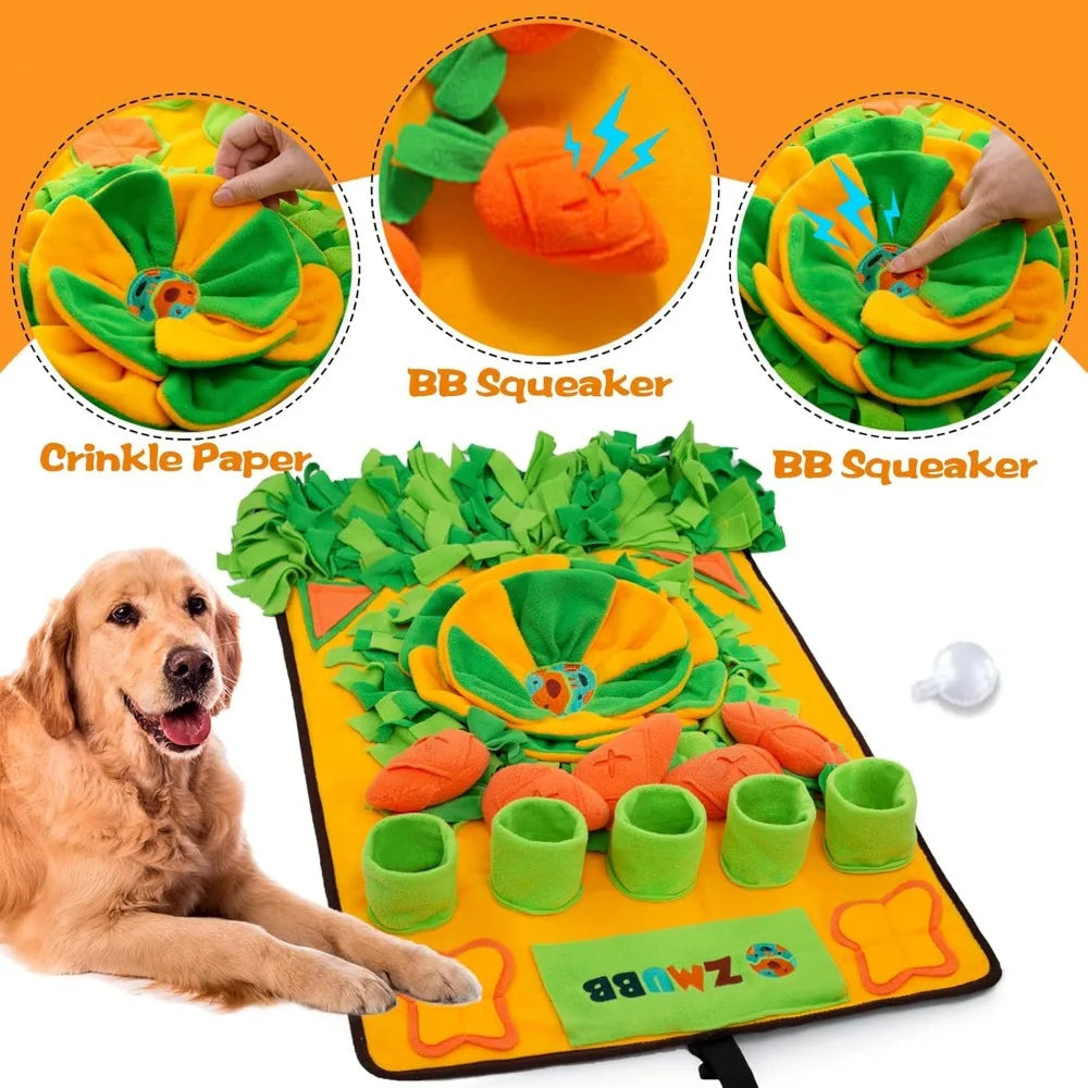 Pet Snuffle Mat for Dogs Sniff Mat Nosework Feeding Mat Slow Feeder Interactive Dog Puzzle Toys for Training and Stress Relief E