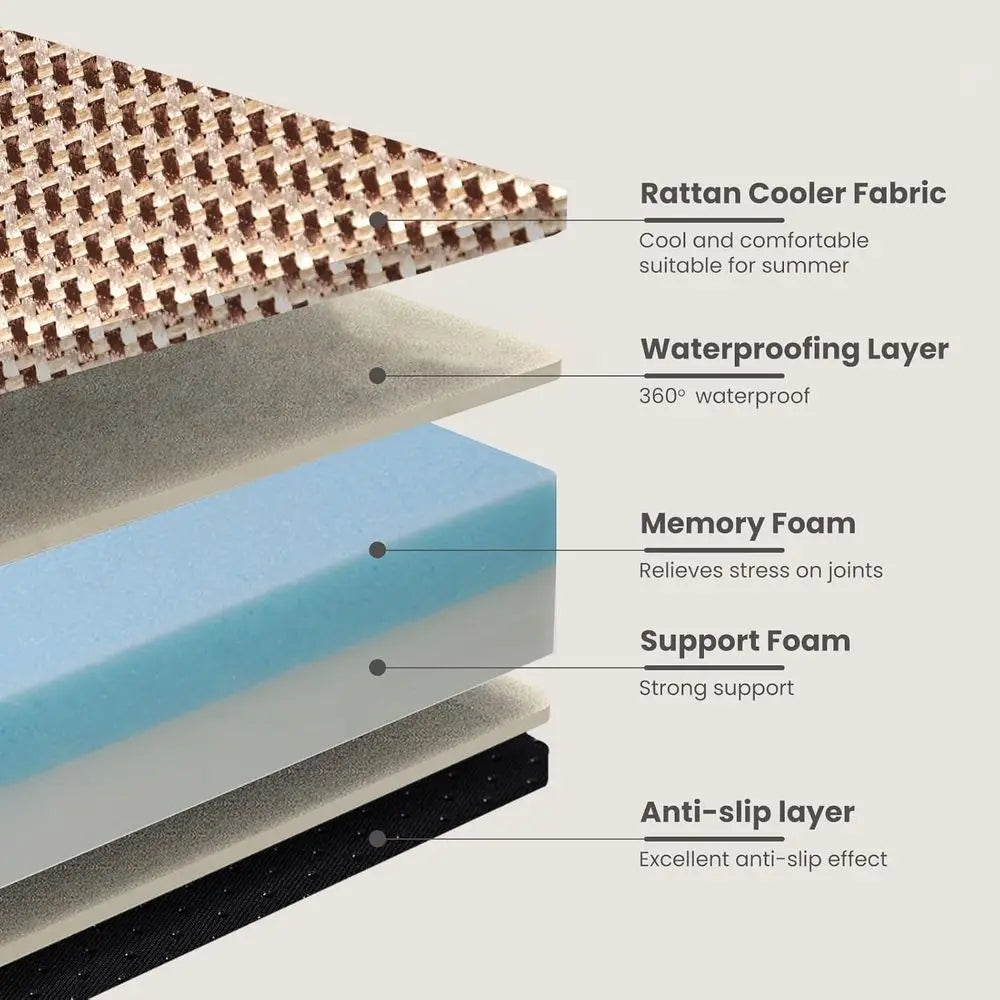 Extra Large Orthopedic Dog Bed - 50 x 36 x 10 Brown, Waterproof & Removable Cover