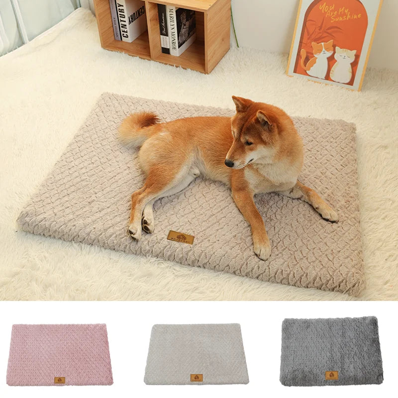 3D Foam Pet Bed With Removable Washable Faux Fur Cover Orthopedic Waterproof Dog Bed For Crate Anti-Slip Bottom Dog Bed