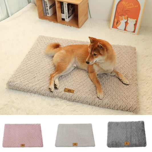 3D Foam Pet Bed With Removable Washable Faux Fur Cover Orthopedic Waterproof Dog Bed For Crate Anti-Slip Bottom Dog Bed