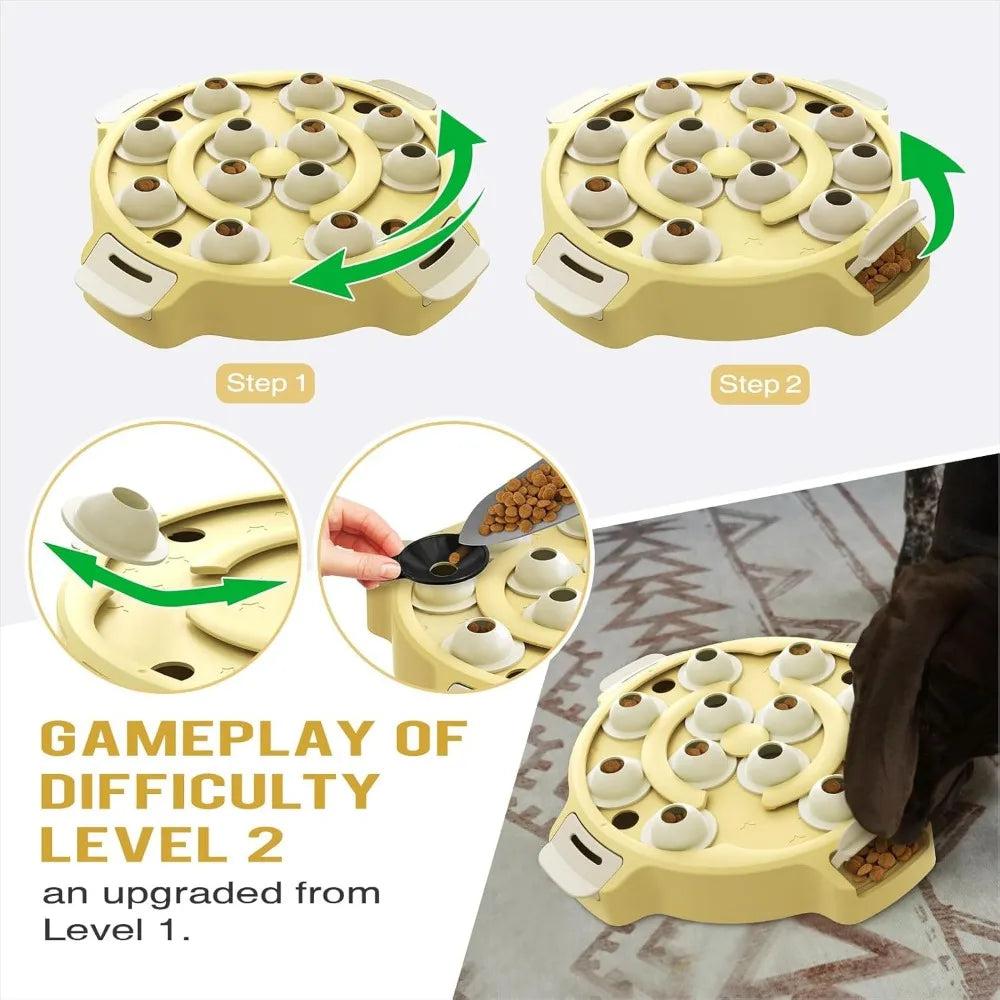 KADTC Interactive Dog & Cat Puzzle & Slow Feeder Toy - 2-in-1 Beginner-Friendly Treat Dispenser, Puppy & Kitten Mental Stimulati