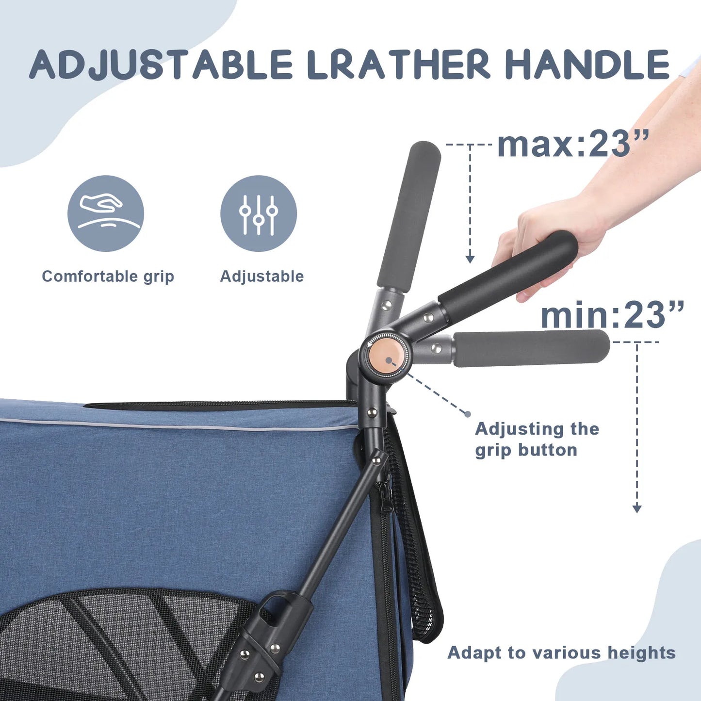  Wedyvko Medium or larger Pet Stroller 4-Wheel Dog Travel Stroller Jogger for Cat Pet Suplies Outdoor carrinho de bebe