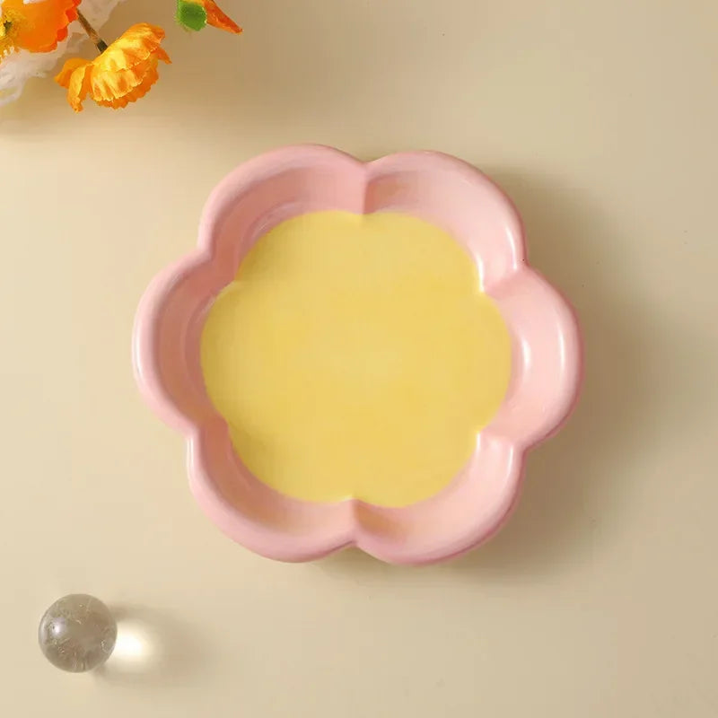 Love Cat Plate Dog Bowl Not Easily Knocked Over Hand Painted Ceramic Cat Food Rice Canned Snack Bowl