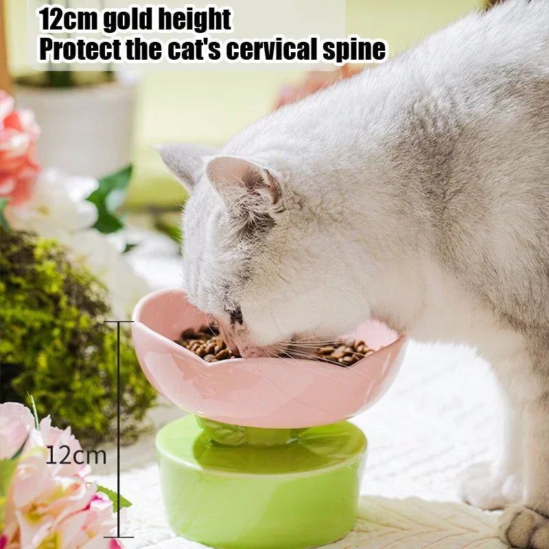 2023 Cute Pet Bowl Creative Flower-Shaped Bowl Cat Food Ceramics Water Bowl Pet Accessories For Cats Pet Products