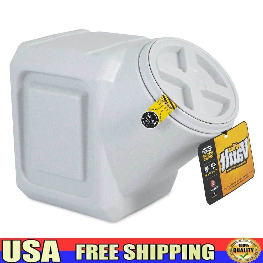 Stackable Plastic Pet Food Storage Container Airtight 40lb Capacity Heavy Duty Dog Cat Food Bin Moisture Resistant Pests