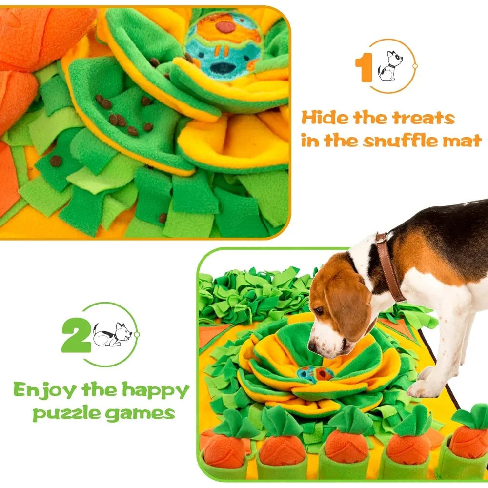Pet Snuffle Mat for Dogs Sniff Mat Nosework Feeding Mat Slow Feeder Interactive Dog Puzzle Toys for Training and Stress Relief E