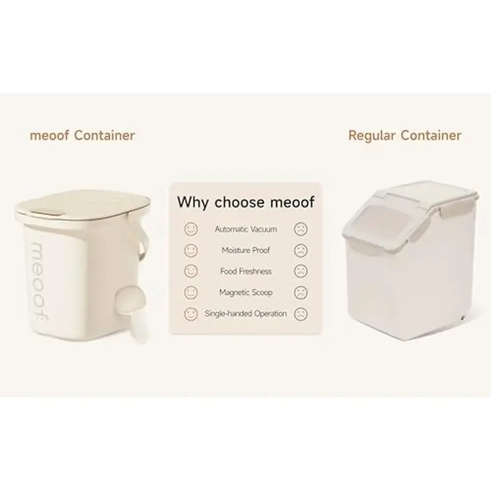 Vacuum Sealed Pet Food Bucket 13L Cat Dog Storage Container Rechargeable Silicone Seal Strip Built-in Scoop BPA-free Premium