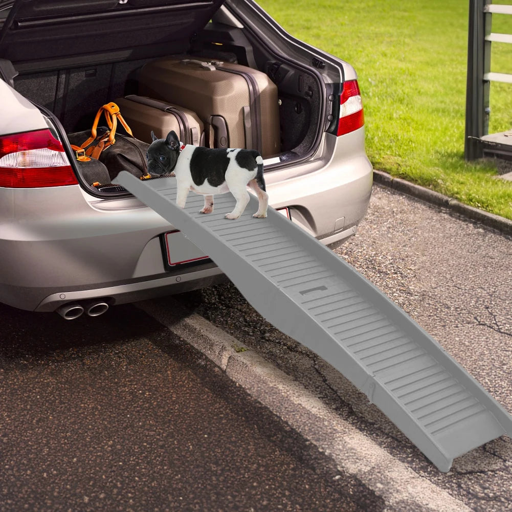 Folding Foldable Car Ramp for Dogs Non-Slip Rug Surface Portable Dog Ramp 59x15.8 Inch Pet Ramp Stairs for Large Dogs SUV Truck