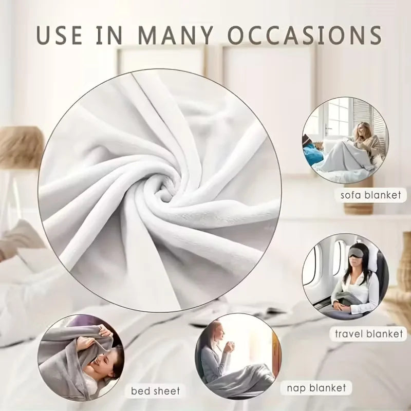 1pc JIT+ Animal Print Flannel Throw Blanket, Autumn Dogs Walking Design, Soft & Warm Polyester, Digital Print, Envelope Stitch