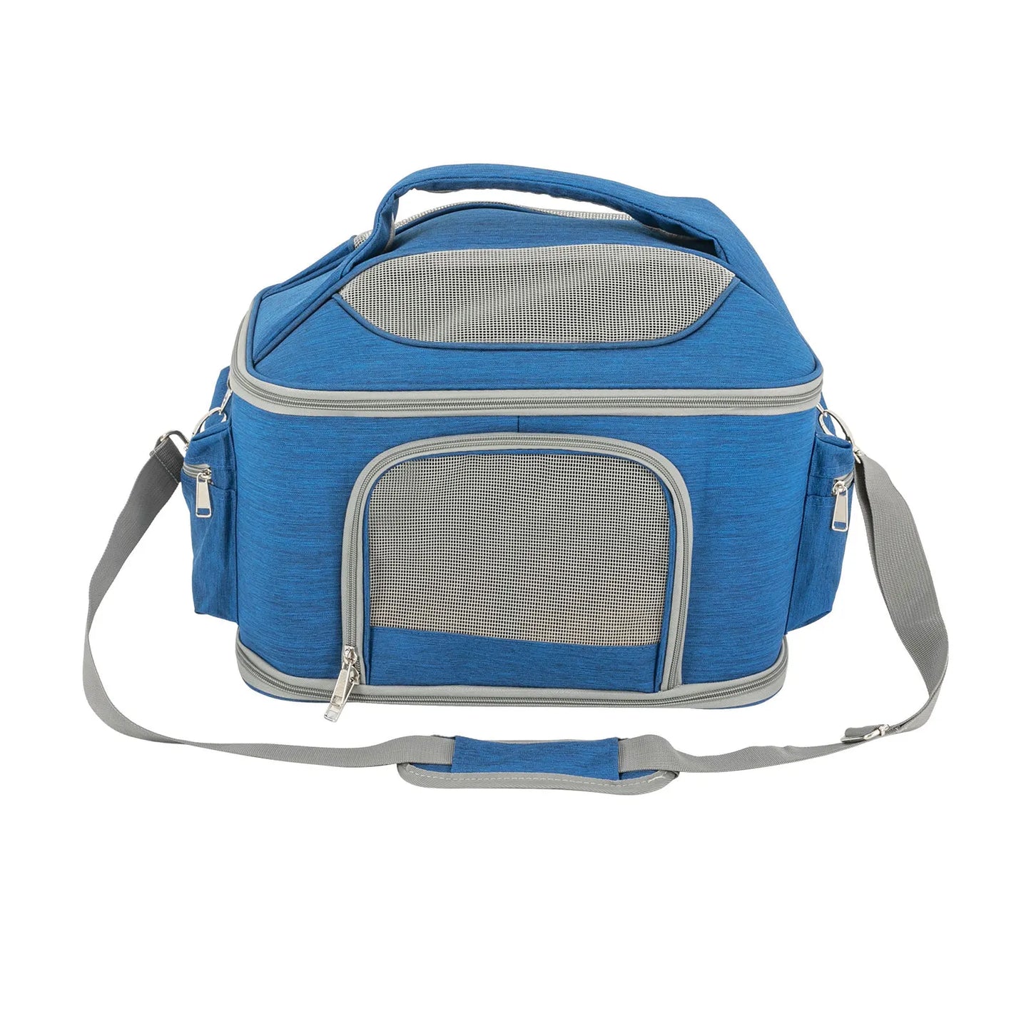 Blue Collapsible Pet Carrier | 600D Oxford Waterproof Travel Bag for Cats, 7kg Capacity, Outdoor Hiking