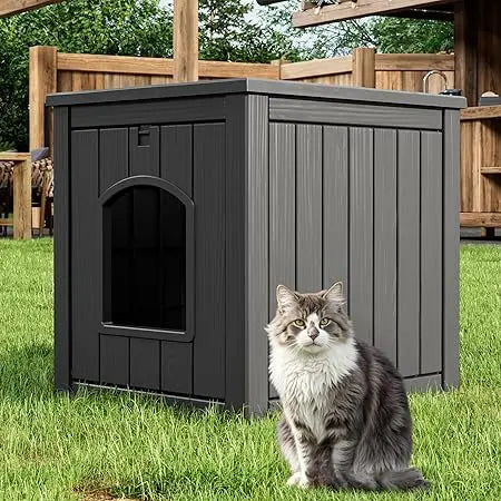 Weatherproof Insulated Outdoor Cat House for Winter, Suitable for Feral and Domestic Cats, Durable Shelter