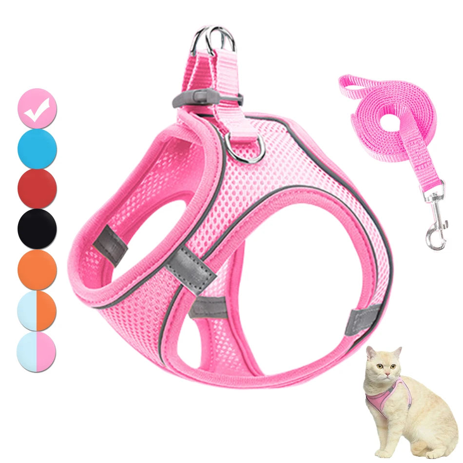 Dog Harness Reflective Pet Harnesses And Leashes Set Adjustable Pet Harness for Small Dogs Cats Pug Chihuahua Dog Accessories