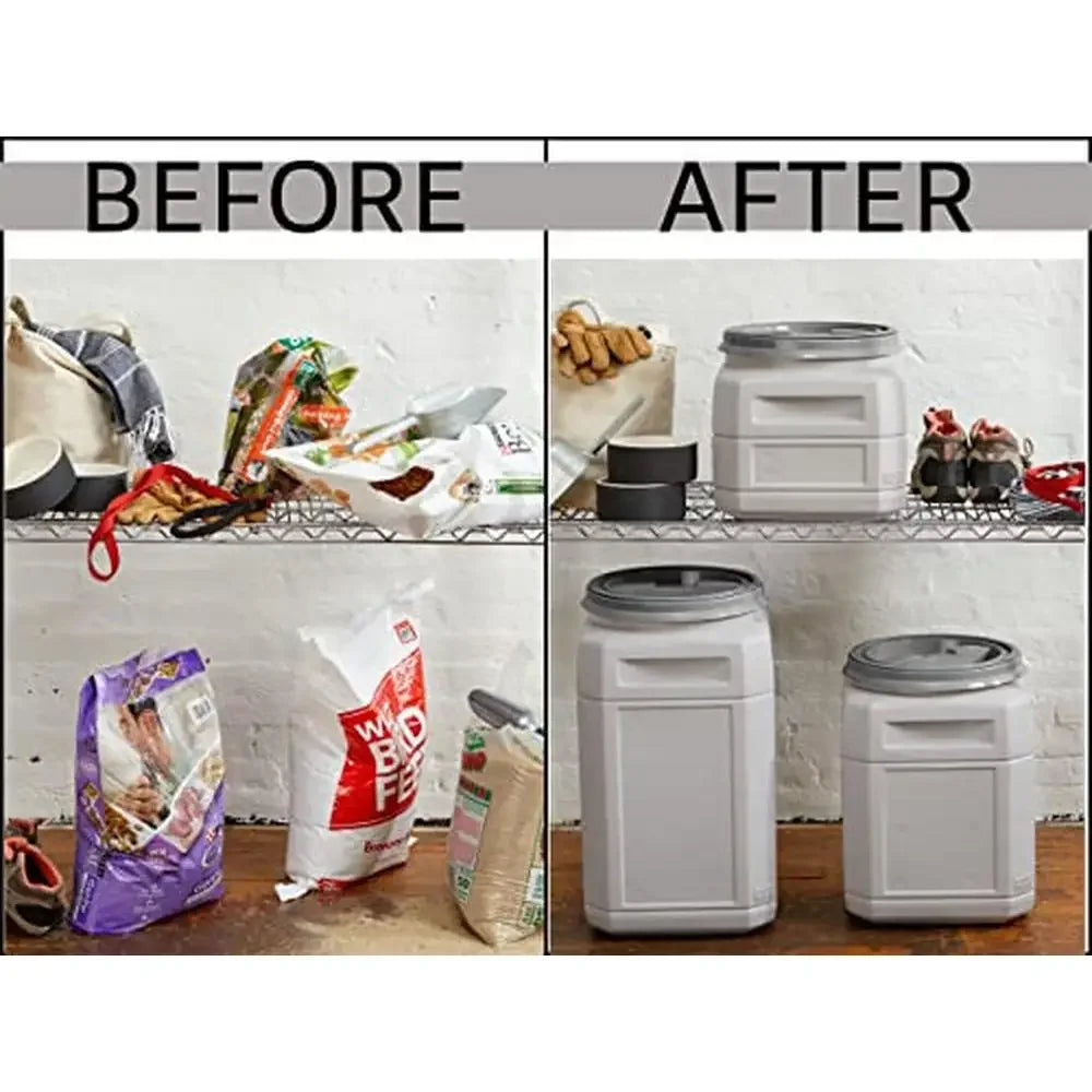 Pet Food Storage Container Airtight Lid Handles 13 Gallon BPA Free Durable Rust Water Proof Scoop Versatile Use Transport Easy