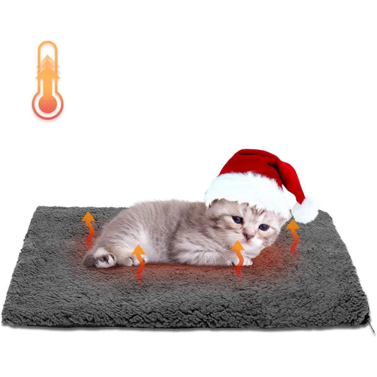 Self Warming Cat Bed Super Soft Thermal Dog Crate Bed Mat for Sleeping Washable Anti-Slip Self Heating Pet Kennel Pad for Small