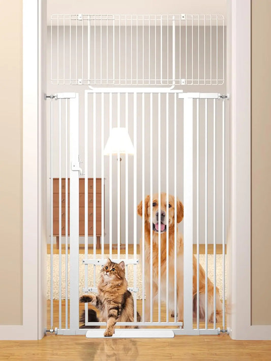 71" Extra Tall Cat Gate 29.5-40.6 Wide Pet gate with Small Cat Door,Pet Gate NO Drilling Pressure Mount Kit for Cats and Dogs