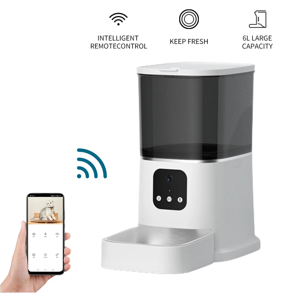 3L Automatic Pet Feeder With Voice Record Pets Food Bowl For Medium Small Dog Cat LCD Screen Dispensers 4 Times One Day