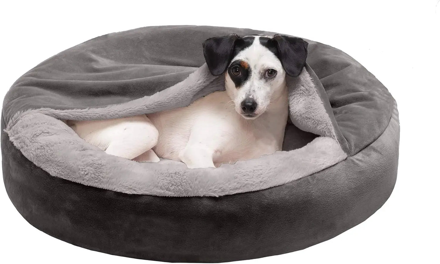 27' Round Calming Donut Dog Bed, Washable, Medium, Rose Pink