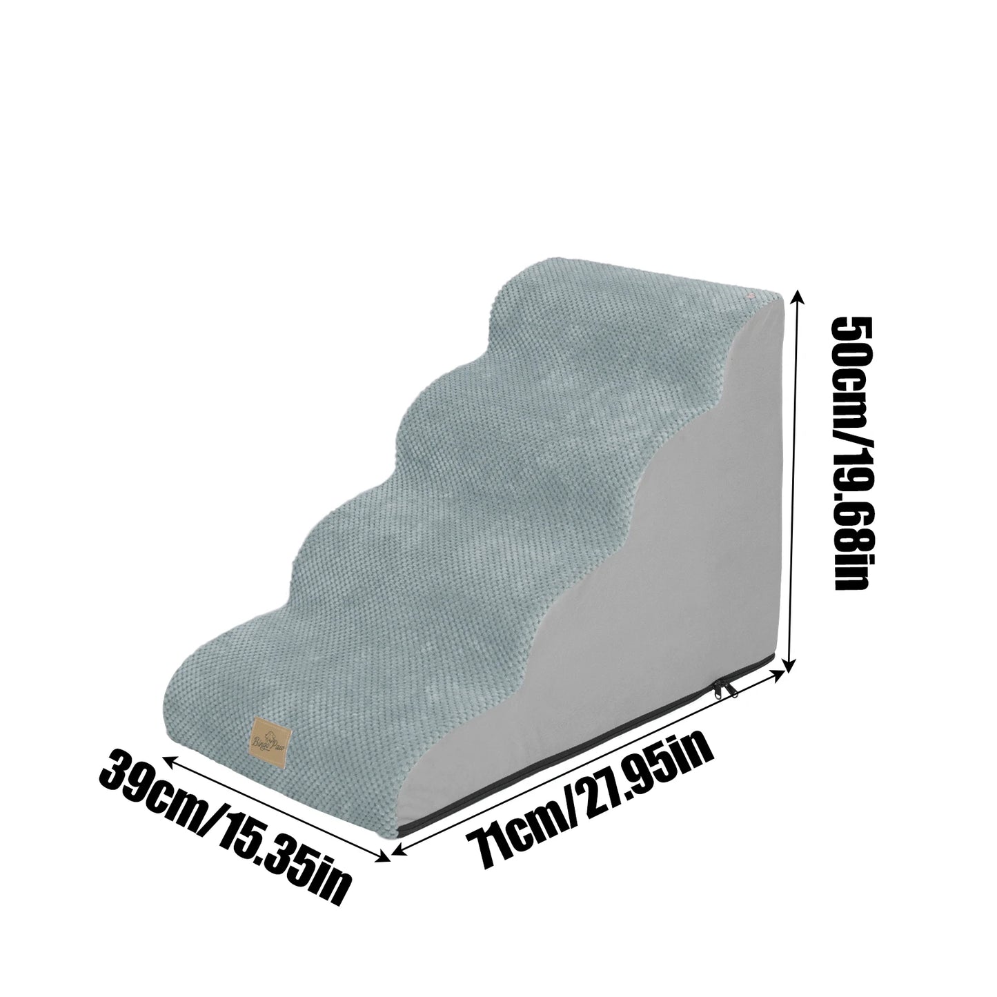 High Density Foam Curved Dog Stairs for High Beds 3/4/5 Tiers Dog Ramp Steps for Small Dog