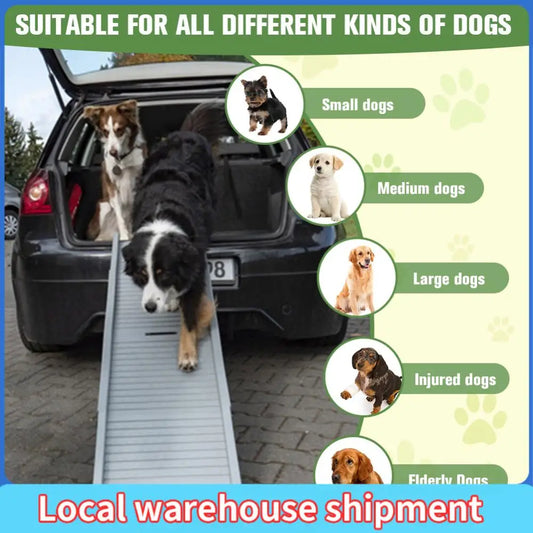 Folding Portable Dog Ramp Foldable Car Ramp for Dogs Non-Slip Rug Surface Pet Ramp Stairs for Medium & Large Dogs Get Into A Car