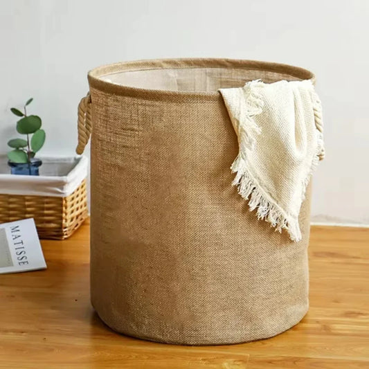 Tidy Tails Tote – Foldable Pet Storage Basket Foldable basket with handles, cotton linentoy storage basket