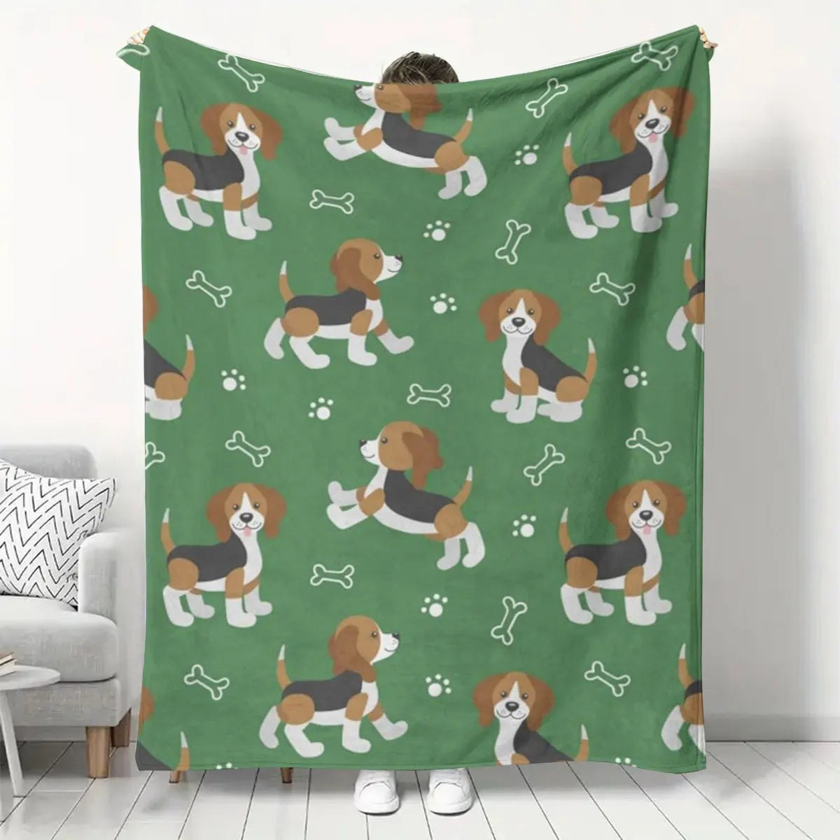 Beagle Dog Blanket, Plush Sofa and Bed Throw - Lightweight Comfortable Flannel Fleece Ultra-Soft Warm Gift for Home Camping