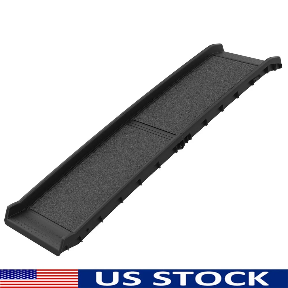 61 Inch Folding Nonslip Dog Car Ramp Portable Lightweight Pet Ramp Seniors Injured Dogs Adjustable Height Travel Ramp Safety
