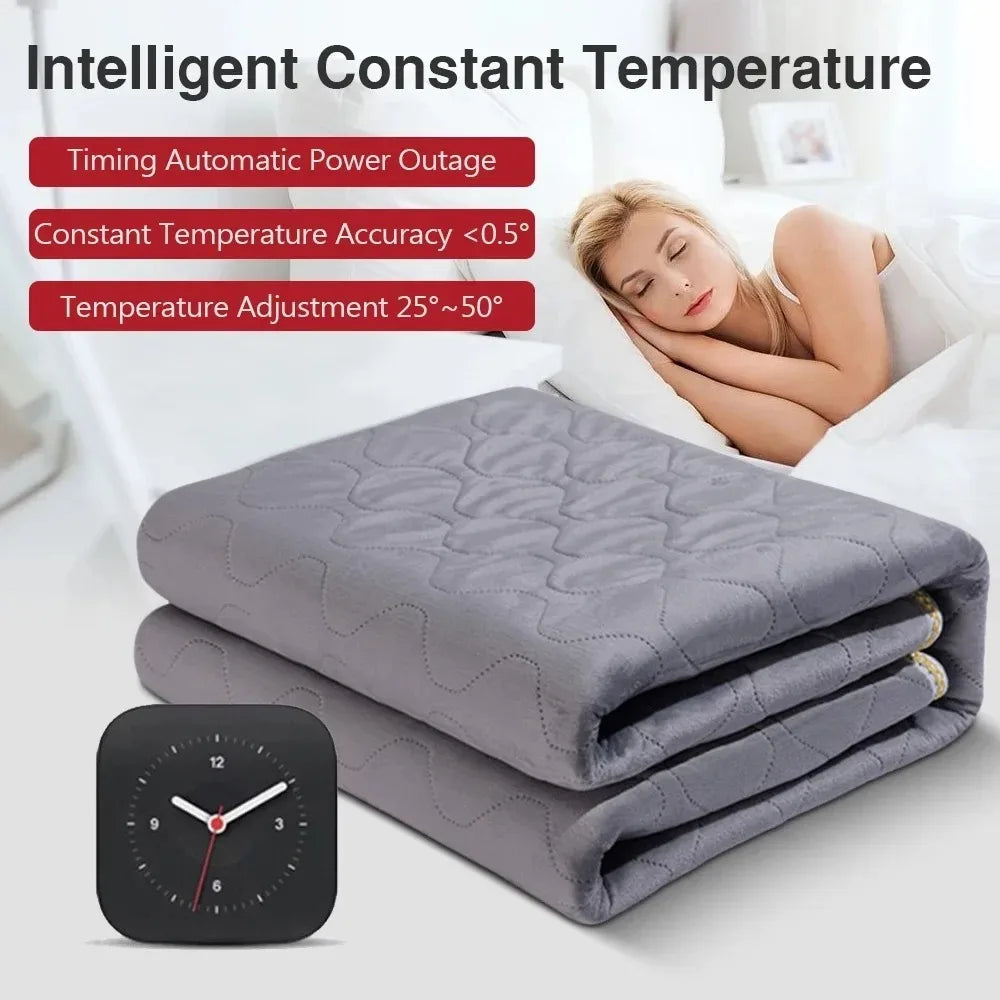 Electric Heat Blanket For RV SUVs Car 12V Plush Thicker Heater Heated Mattress Thermostat Travel Heating Mat Winter Body Warmer