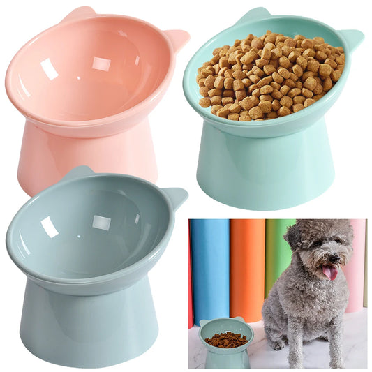 Tilted Cat Food Bowl Elevated Cat Bowl Ergonomic Raised Cat Food Bowl Anti Vomiting Tall Dog Bowl Non Slip for Flat- Faced Cats