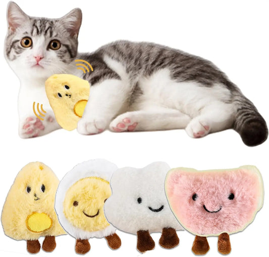 4 Pack Catnip Toys, Soft Stuffed Crinkle Cat Toys for Indoor Cats, Interactive Cute and Durable Kitten Toy, Cat Kicker for