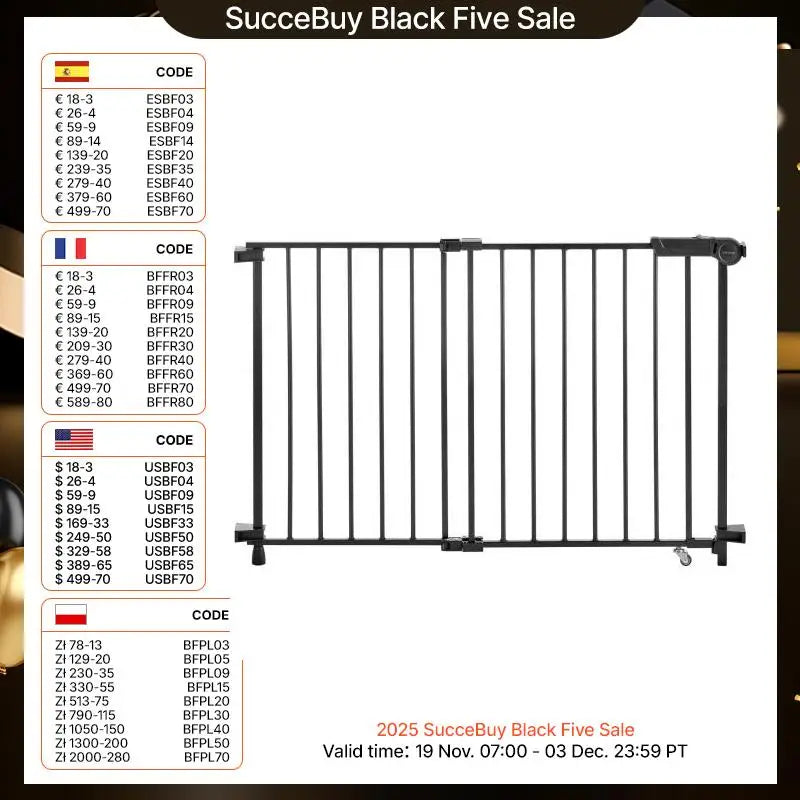 Baby Gate 29.5-43 Inches Adjustable Width 28 Inches High Dog Gate No Threshold Bar Easy Step Walk for Child Pet Security
