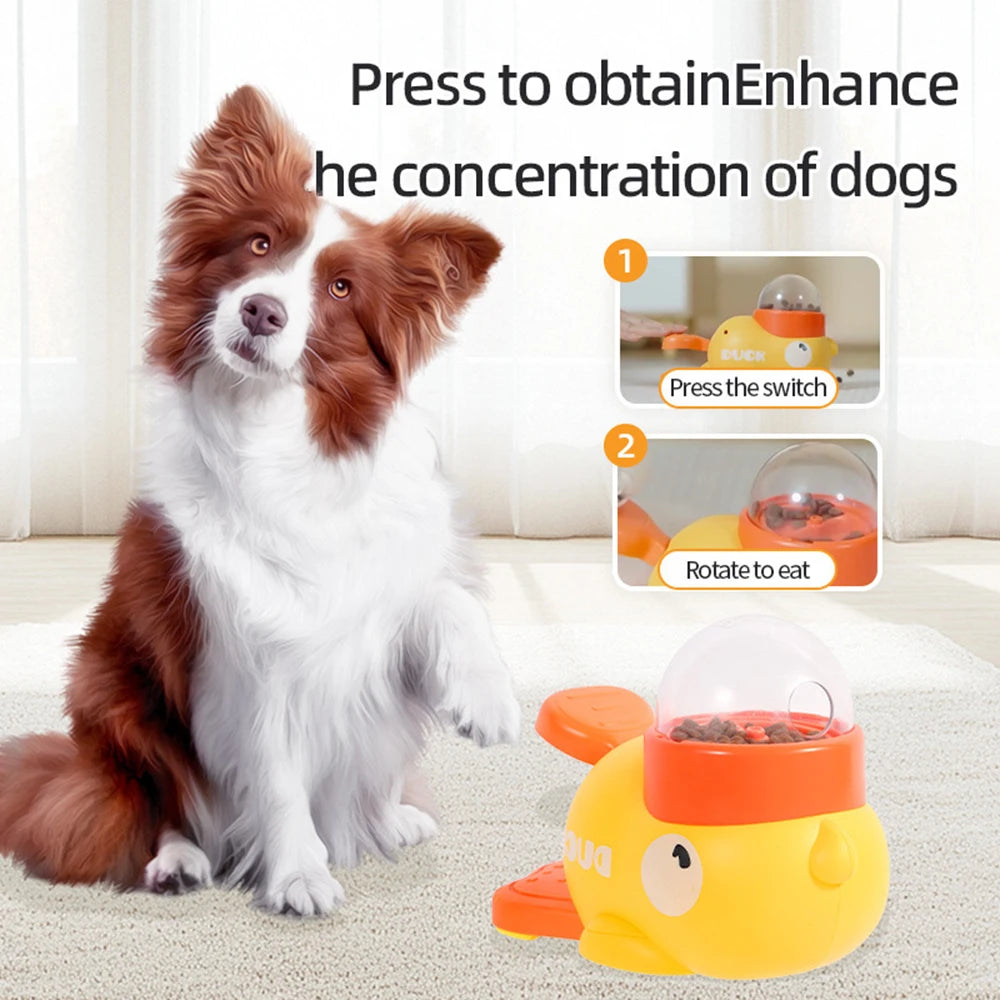 Dog Puzzle Feeder Toys Yellow Duck-Shaped Pet Interactive Toys Food Treat Dispenser Puppy Anti-slip Slow Feeder Training Toys