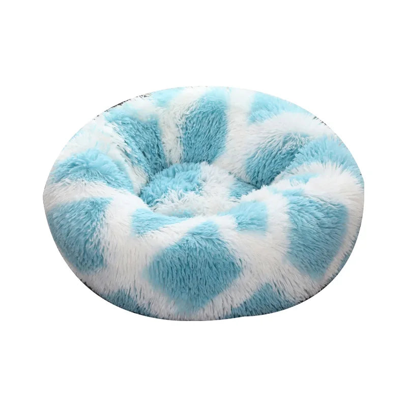Cat Beds Washable Soft Pet Kennel Winter Thickened Warm Donut Round Pet Plush Nest Comfortable Sleeping Cat Bed Supplies