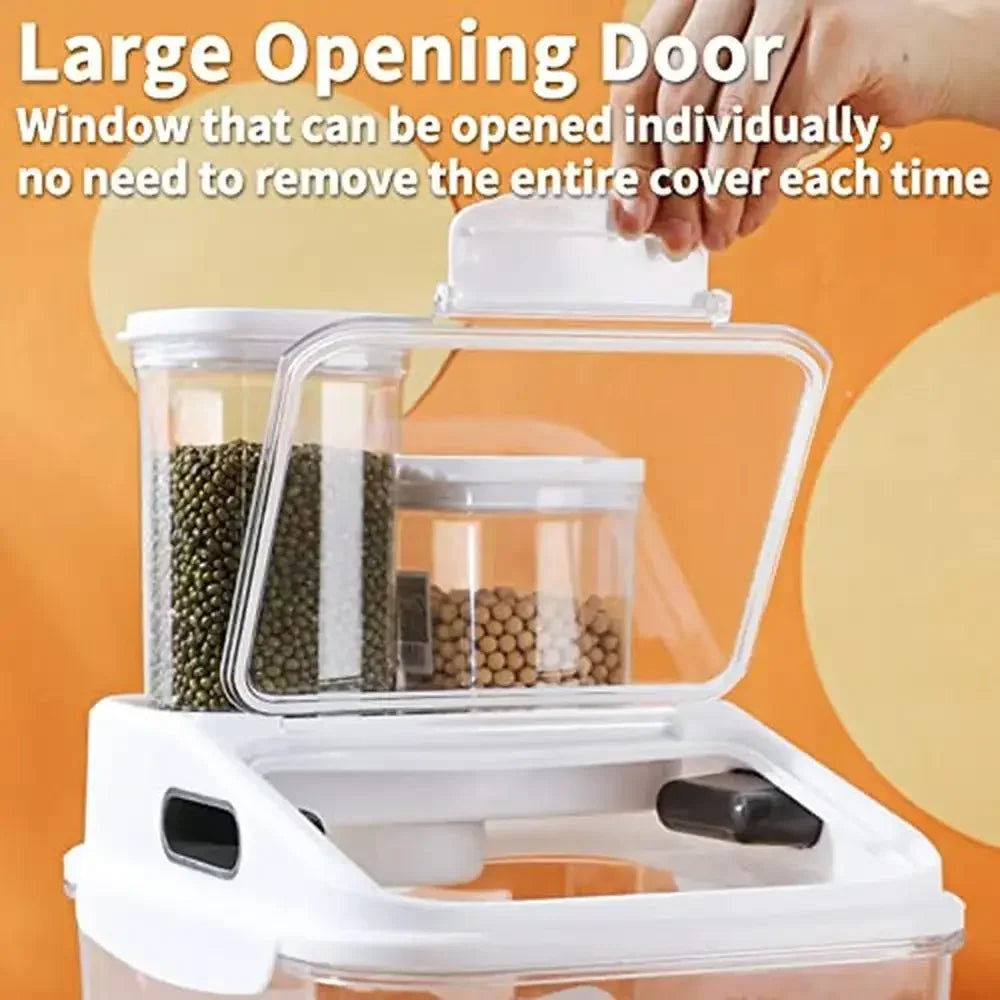 5.5LB Dog Food Storage Container Airtight Pet Treat Bin Translucent Dry Food Grain Storage Barrels sealed Bucket Moisture-Proof