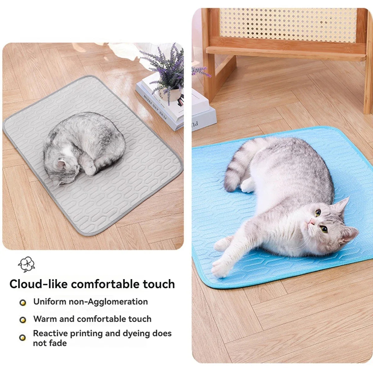 Ice Silk Pet Bed Mat Soft Cat Sleeping Mat Cool Dog Latex Floor Mat Antislip Cat Cool Mat Cheap Pet Sofa Cushion in Summer