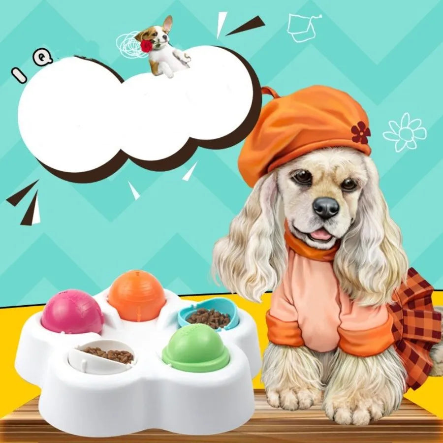 Dog Treat Dispenser Puzzle Feeder Pets Interactive Iq Toy Feeding Game NonSlip Puppy Slow Feeder Pet Leakage Toy