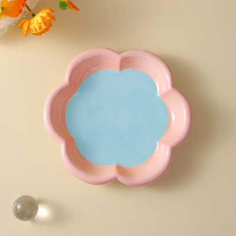 Love Cat Plate Dog Bowl Not Easily Knocked Over Hand Painted Ceramic Cat Food Rice Canned Snack Bowl