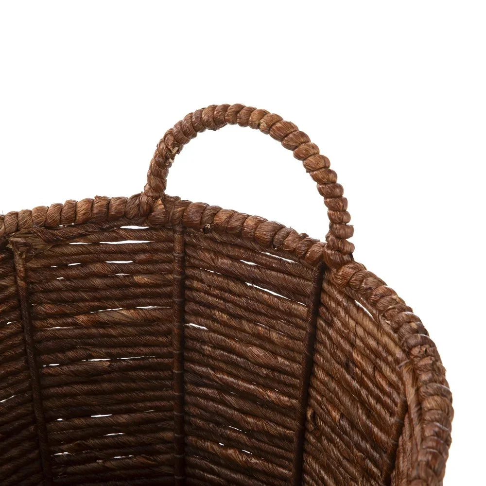 Rustic Paw Basket – Handwoven Pet Toy Storage- Oval Maize Basket with Handles Decorative Storage Toiletries Toys Books Household Items Portable Organizer