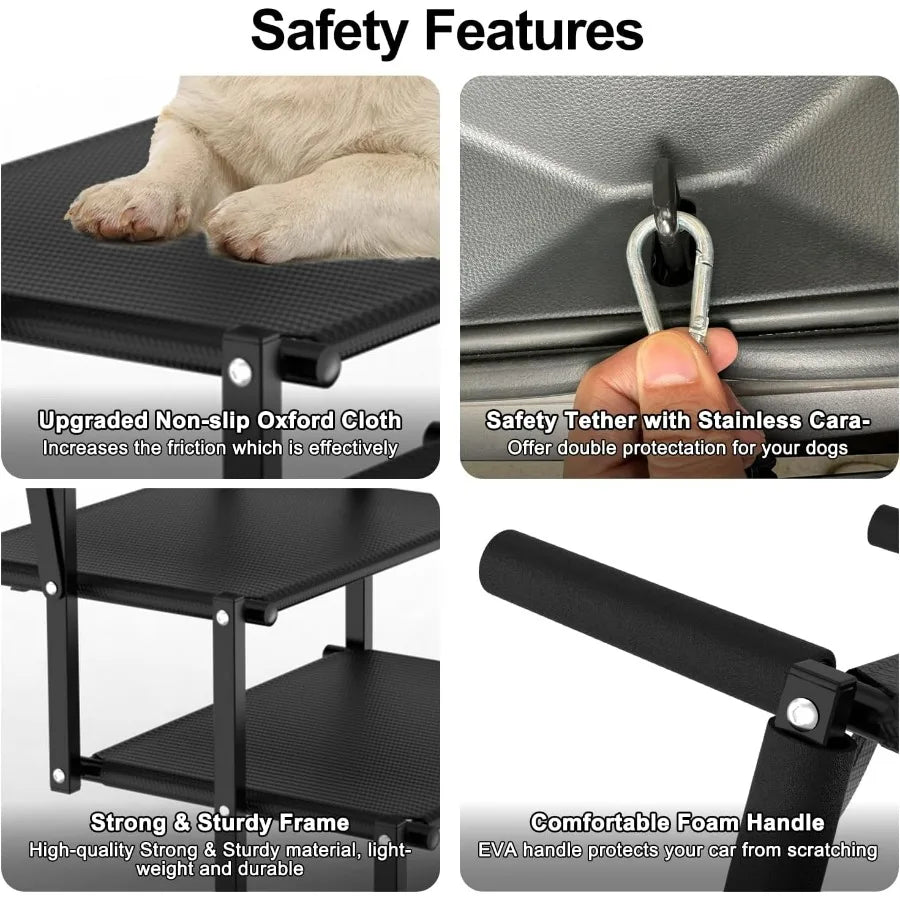 Extra Wide 5 Steps Dog Stairs for Large Dogs Foldable Dog Ramp for Car with NonSlip Surface Lightweight Dog Stairs for Cars Dog