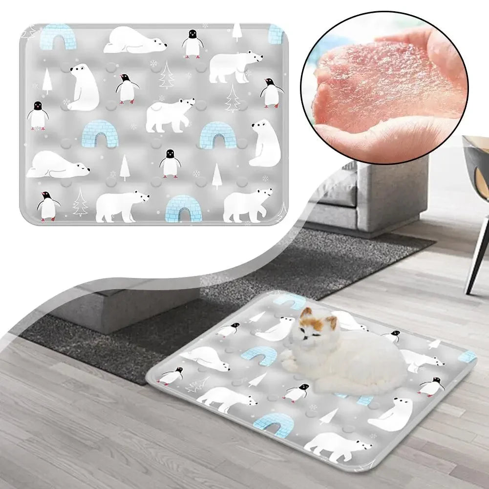 Pet Summer Cooling Latex Mat Dog Bed Cat Sleeping Pad Ice Silk Cooling Pad Ice Mat Pet Supplies