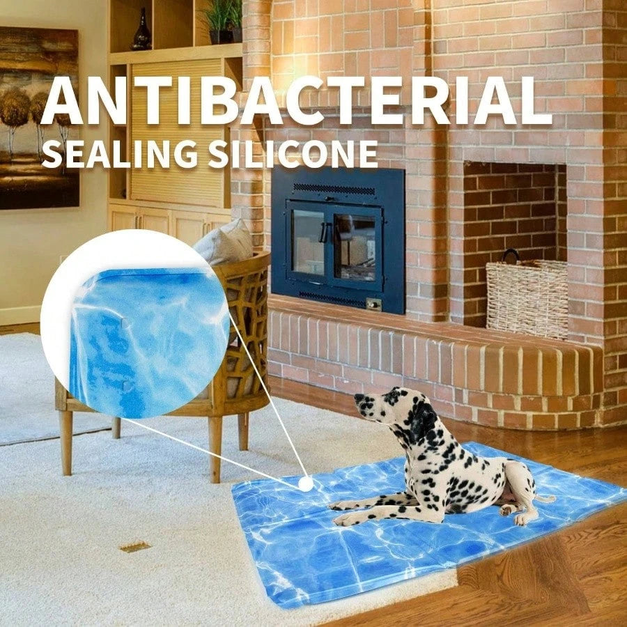 Cool Gel Dog Cooling Pad Pressure - Activated for Small Dogs 19 Inch Blue Comfort Relief Heat Dissipation