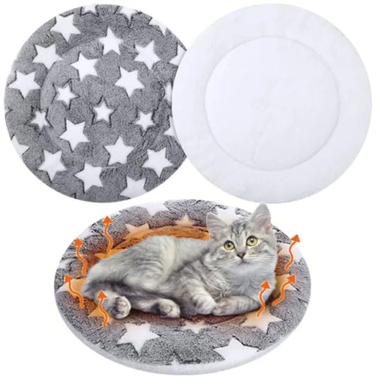 2 Pack Self Warming Cat Mat Self Heating Pad Bed Reversible Machine Washable Reflects Body Heat Warm Thermal Pet Pad Crate Blan