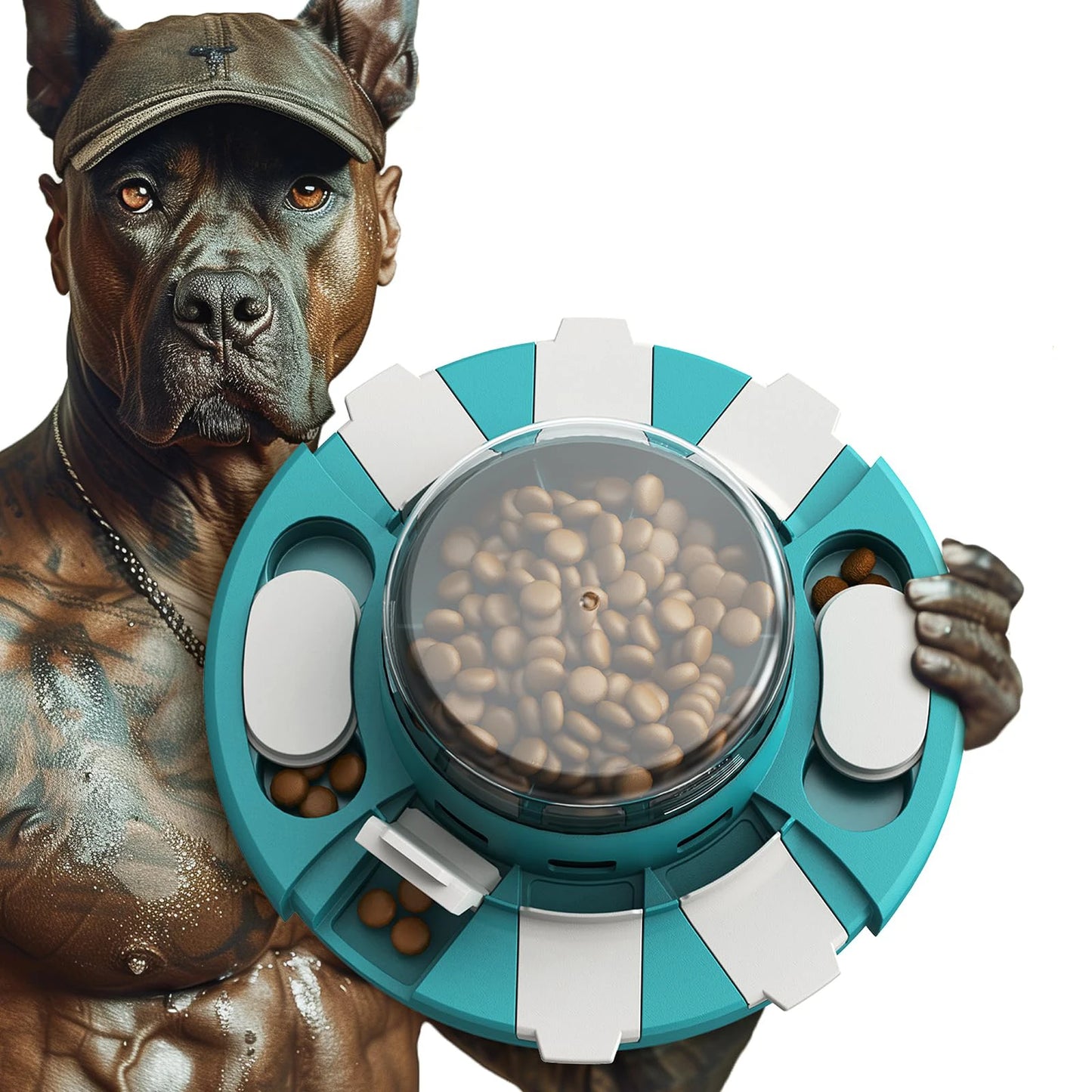 Dog Puzzle Toys w/Button Mind Games Level 2 in 1 Food Dispenser Slow Feeder Treat Puzzles Puppy Mental Stimulation Game