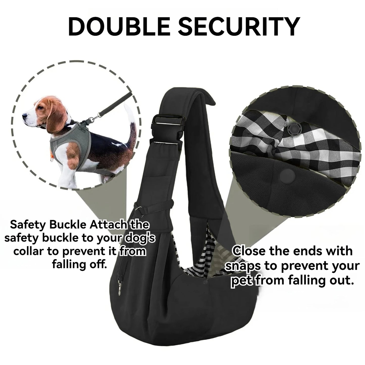 Small pet sling holder, hands-free reversible pet paper plastic bag, handbag, dog and cat sling holder, easy and portable