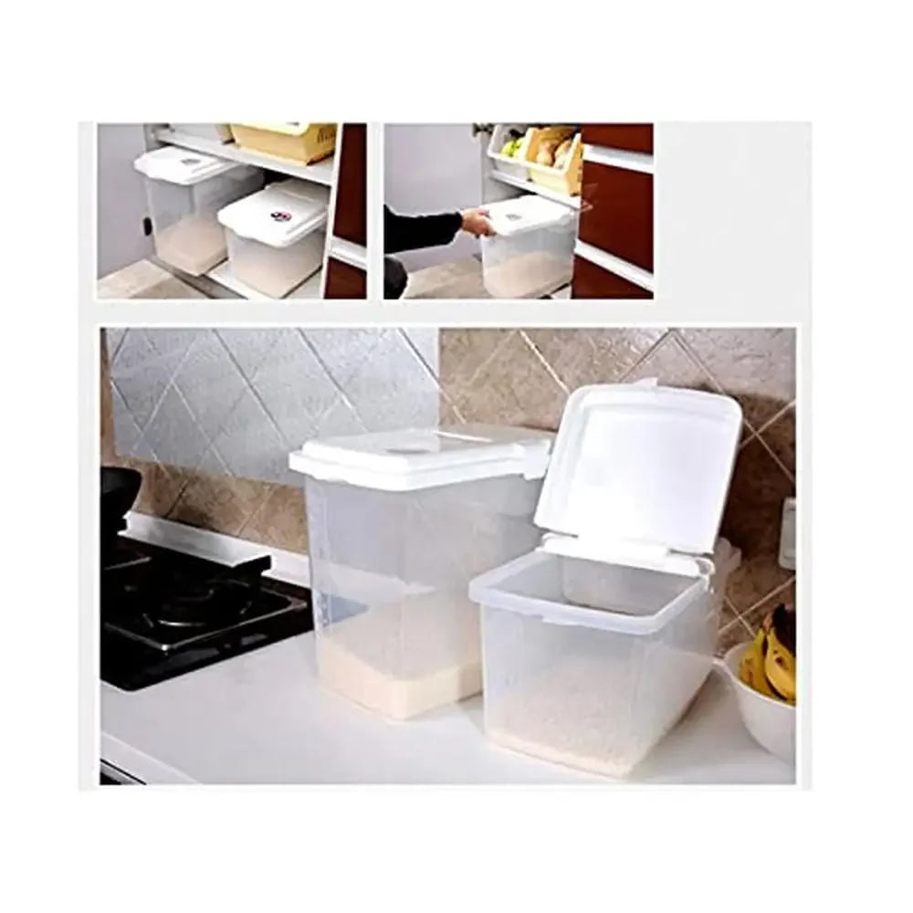 Large Japanese Rice and Pet Food Storage Container 22 lbs Capacity Organize Kitchen Cabinet and Workshop Supplies