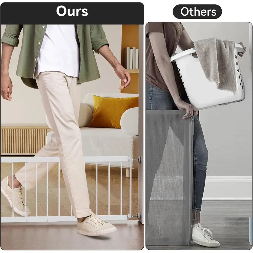 Short Dog Gate Indoor - 10" Tall Small Dog Gate 18"-36'' Width Expandable, Easily Step Over Pet Gate with 2 Extension Kits - Pre