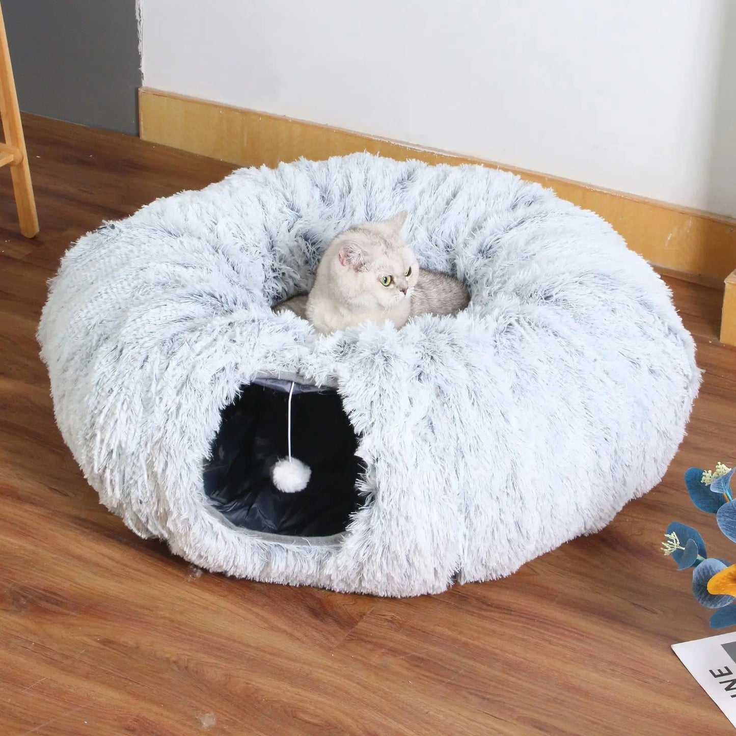 Kylinsure Plush Cat Tunnel Bed,Cat toy,Cat bed